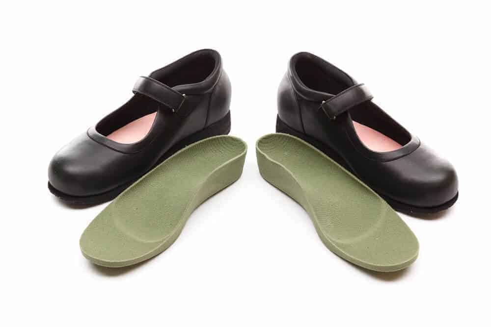 Custom Footwear Black open shoes with customised insoles