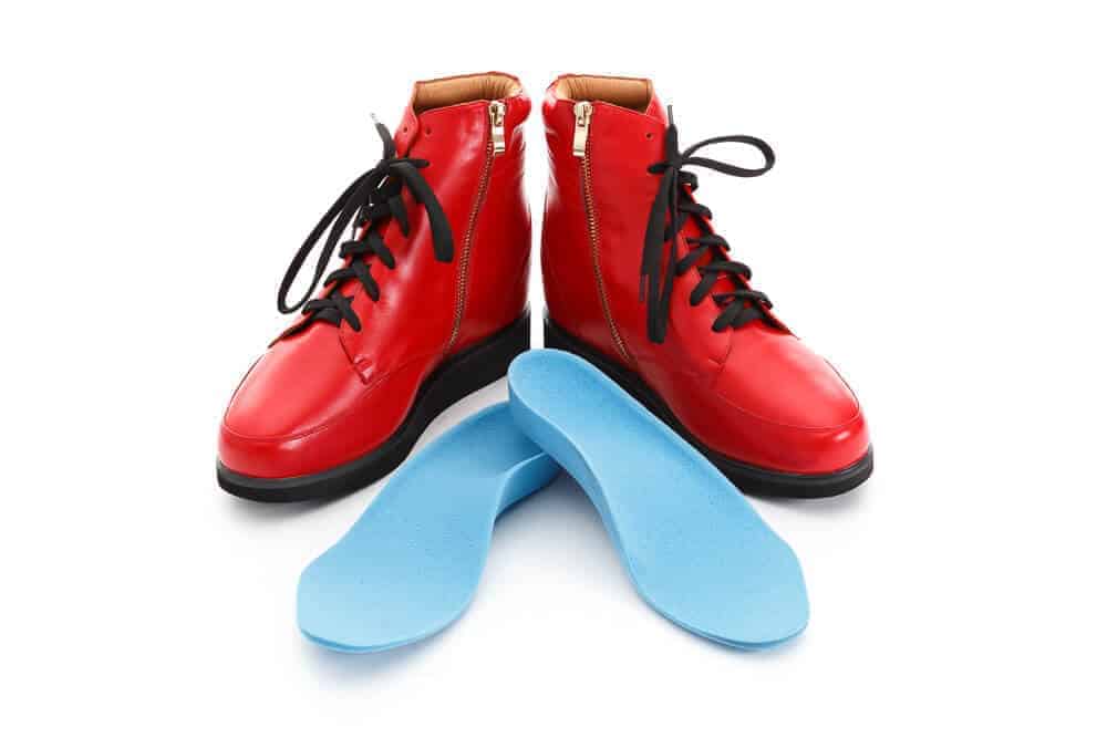 Custom Footwear Red shoes with blue insoles