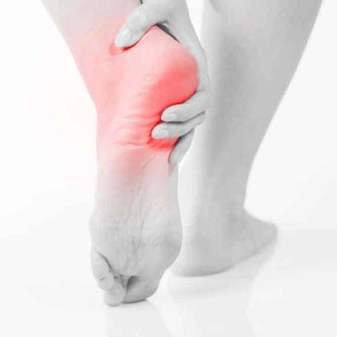 Indicating pain in the feet