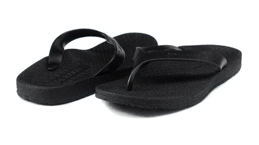 black orthotic sandals
