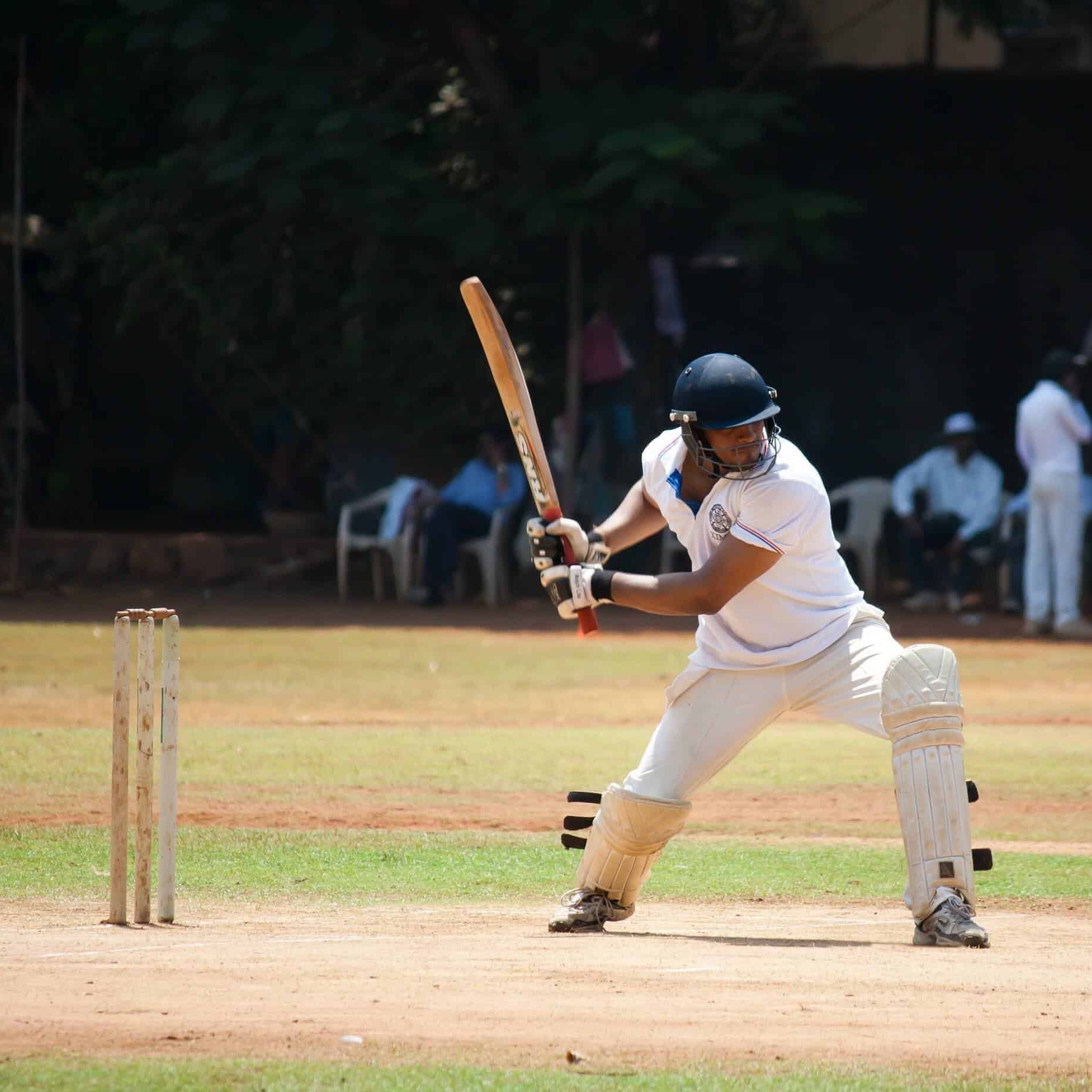 A Cricket Player in position