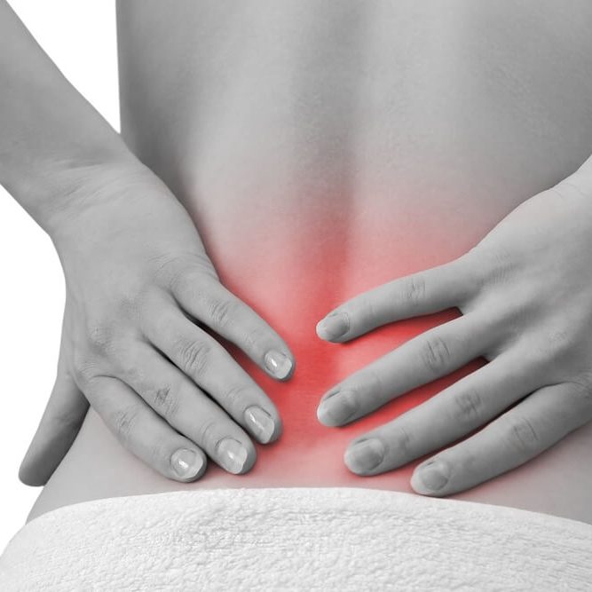 Lower Back Pain marked with red flash