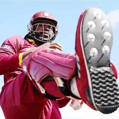 Chris Gayle wearing a Custom Cricket Shoes